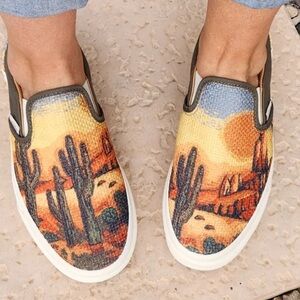 VANS CLASSIC SLIP-ON CALI TAPESTRY CACTUS Women 6.5 Western Midwest Mountain